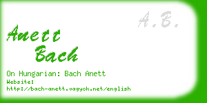 anett bach business card